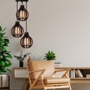 Ver imagem 4 de Kit 3 Lustre Pendente Luminária de Madeira Marrom Imbuia Modelo Vaso E27