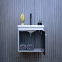 Ver imagem 2 de Kit Armário para Banheiro 40cm Mdf com Cuba + Espelheira - Veneto Preto