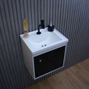 Ver imagem 5 de Kit Armário para Banheiro 40cm Mdf com Cuba + Espelheira - Veneto Preto