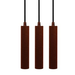 Kit 3x Pendente Tubo Cilindro Cobre Alumínio Balcão Cozinha Mr11 + Lâmpadas Led 3000k Bivolt - 1