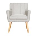 Ver imagem 3 de Kit 2 Poltronas Decorativa para Sala Recepção Cecília Linho Bege - Lm Decor