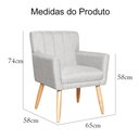Ver imagem 7 de Kit 2 Poltronas Decorativa para Sala Recepção Cecília Linho Bege - Lm Decor