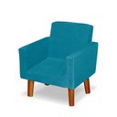 Ver imagem 2 de Mini Poltrona Cadeira Infantil Nina de Criança Suede Azul Claro Pés Palito