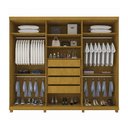 Ver imagem 2 de Guarda-Roupa Casal Valenza 6 Portas 4 Gavetas 100% MDF com LED e Vidro Naturale/Off White - Pnr Móve