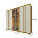Ver imagem 4 de Guarda-Roupa Casal Valenza 6 Portas 4 Gavetas 100% MDF com LED e Vidro Naturale/Off White - Pnr Móve