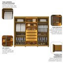 Ver imagem 5 de Guarda-Roupa Casal Valenza 6 Portas 4 Gavetas 100% MDF com LED e Vidro Naturale/Off White - Pnr Móve