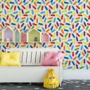 Ver imagem 2 de Papel de Parede Decorativo Baby Diversos Lápis Coloridos Pequenos 3,3m