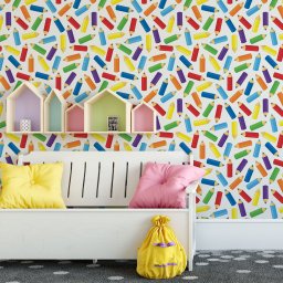 Papel de Parede Decorativo Baby Diversos Lápis Coloridos Pequenos 3,3m - 2