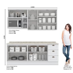 Cozinha Compacta 5 Peças Com Tampo Amy Casa 812 - 2