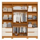 Ver imagem 4 de Guarda Roupa Vivacce com Espelho 4 Portas Cinamomo/off White - Abz