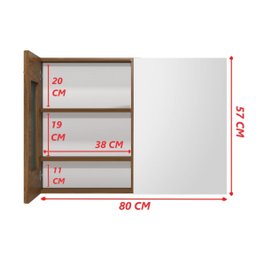 Armario Espelheira 2 Portas MDF Para Banheiro - Suspenso Cor: Freijo - 4