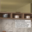Ver imagem 6 de Cozinha Completa de Canto 7 Peças com Tampo e Vidro Reflecta 468cm Lari Luciane Móveis