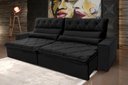 Ver imagem 1 de Sofá Retrátil/reclinável França 230cm Suede Velut com Molas no Assento - King House