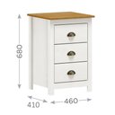 Ver imagem 2 de Mesa Cabeceira em Madeira 3 Gavetas Linha Topázio - Branco/freijó