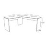 Mesa em L para Escritório - 150x44cm:preto - 2