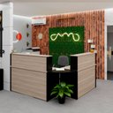 Ver imagem 2 de Balcão Atendimento de Canto em L Recepção/consultório 1400x600 Netmobil - Dubai