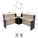 Ver imagem 4 de Balcão Atendimento de Canto em L Recepção/consultório 1400x600 Netmobil - Dubai