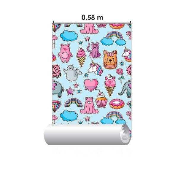 Papel de Parede Adesivo Infantil N010176 Rolo 0,58X3,00M - 5