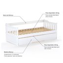 Ver imagem 3 de Bicama Infantil Madeira Maciça Branco Mobilistore