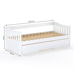 Bicama Infantil Madeira Maciça Branco Mobilistore - 2