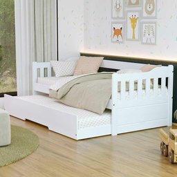 Bicama Infantil Madeira Maciça Branco Mobilistore - 5