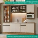 Ver imagem 2 de Cozinha Armário 6 Peças Cristaleira Balcão para Pia 258 cm Etna Carvalho Oak Off White Poliman
