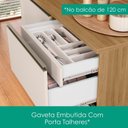 Ver imagem 5 de Cozinha Armário 6 Peças Cristaleira Balcão para Pia 258 cm Etna Carvalho Oak Off White Poliman