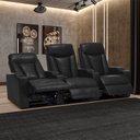 Ver imagem 1 de Poltrona Sala de Cinema 3 Lugares Califórnia Aquecimento Massagem Reclinável Manual Pu Preto G31 - G