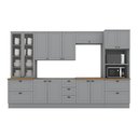 Ver imagem 3 de Cozinha Completa 7 Peças 100% MDF com Torre Quente 2 Fornos Cristaleira Cinza/Nature Americana