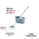 Ver imagem 2 de Balde Mop Giratório Esfregão 360 Cabo Inox Refil 8 Litros