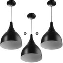 Ver imagem 1 de Kit 3 Pendente Milão Pequena Preto Sala Cozinha Quarto
