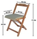 Ver imagem 2 de Jogo Mesa Dobrável Mel 70x70 E 4 Cadeiras Estofadas Creme Premium