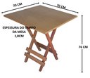 Ver imagem 3 de Jogo Mesa Dobrável Mel 70x70 E 4 Cadeiras Estofadas Creme Premium