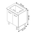 Ver imagem 2 de Balcão de Cozinha Fabi para Fogão Cooktop 4 Bocas Móvel Armário Funcional Branco Mobília Decor