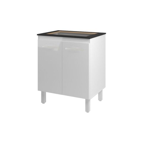 Balcão de Cozinha Fabi para Fogão Cooktop 4 Bocas Móvel Armário Funcional Branco Mobília Decor