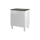 Ver imagem 1 de Balcão de Cozinha Fabi para Fogão Cooktop 4 Bocas Móvel Armário Funcional Branco Mobília Decor