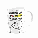 Ver imagem 2 de Caneca Diverida Flork - Vivendo Um Dia de Cada Vez - Branca
