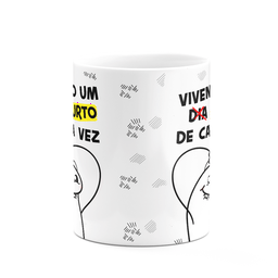 Caneca Diverida Flork - Vivendo Um Dia de Cada Vez - Branca - 3