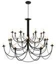 Ver imagem 6 de Lustre Triplo de Metal Rústico com 24 Bocais para Iluminação de Casa Grande