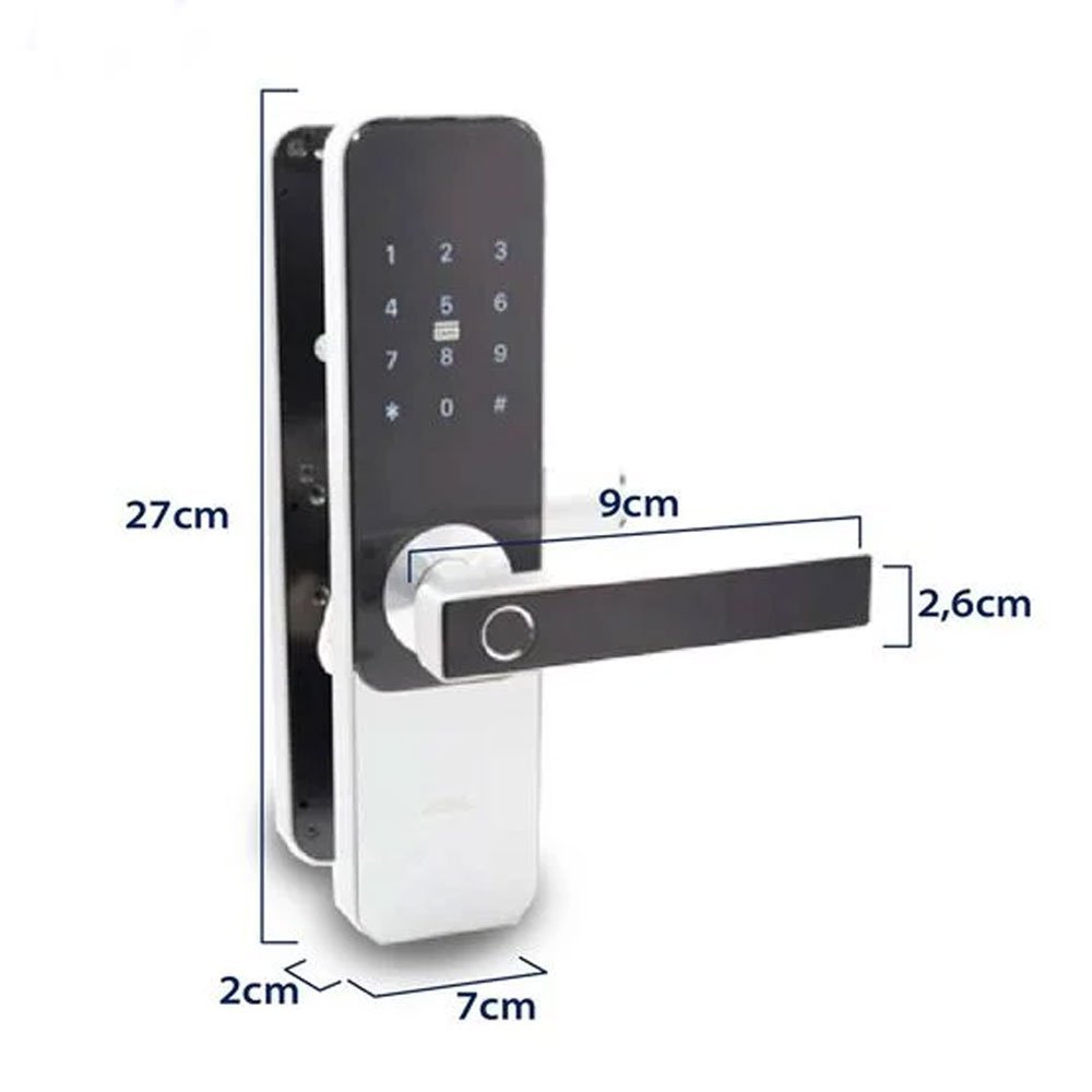 Kit 2 Fechaduras Eletrônica Digital de Embutir H30b Biometria Senha + Cartao + Chave Bluetooth Agl - 3