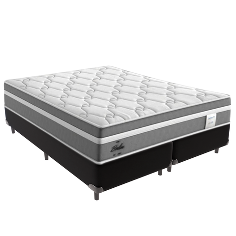 Cama Box Queen e Colchão Molas Ensacadas Berlim Probel:preto
