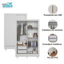 Ver imagem 2 de Guarda Roupa Belgica 2 Portas de Correr Branco Brilho - Santos Andirá