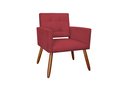 Ver imagem 2 de Kit 2 Poltronas Decorativa Camila Suede Vermelho Pés Madeira Mz Decor