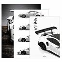 Ver imagem 3 de Kit 3 Quadro Decorativo Carro Esportivo 911 Hypercar Super Qualidade Premium Luxo Moderno 40x28cm
