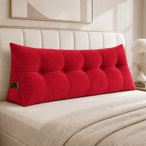 Almofada Encosto Triangular Cama Leitura Cabeceira Suede