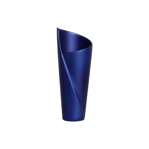 Decoração de Sala Vaso De Mesa Azul Royal de Cerâmica Florença Pequeno