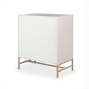Ver mais imagens de Cômoda Square para Quarto 3 Gavetas Pés de Metal 80cm Off White Dourado Casavee