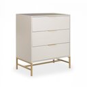 Ver imagem 6 de Cômoda Square para Quarto 3 Gavetas Pés de Metal 80cm Off White Dourado Casavee