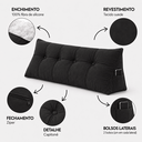 Ver mais imagens de Almofada Encosto Triangular Cama Leitura Cabeceira Suede