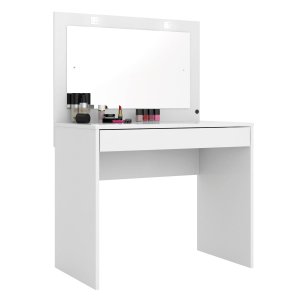 Penteadeira Camarim com Espelho e Led Atraente Branco - Élpis Móveis